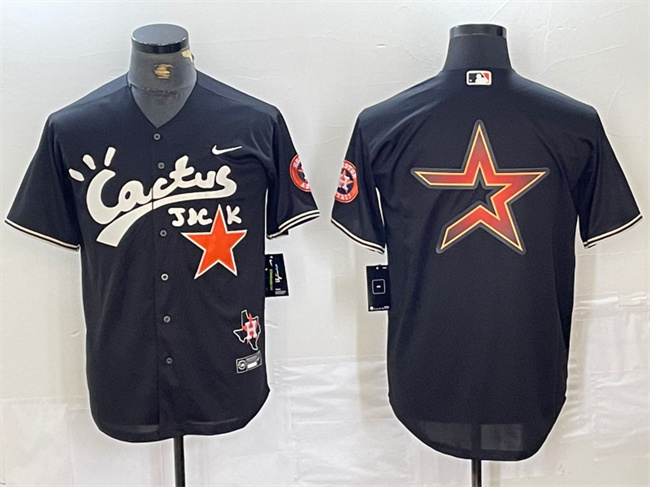 Men's Houston Astros Team Big Logo Black Cactus Jack Vapor Premier Limited Stitched Baseball Jersey Men's Houston Astros Team Big Logo Black Cactus Jack Vapor Premier Limited Stitched Baseball Jersey